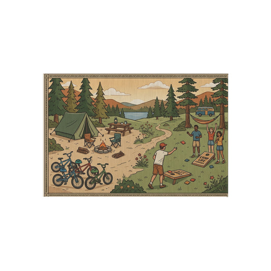 A great outdoor rug that would be great for camping or any outdoor patio gathering